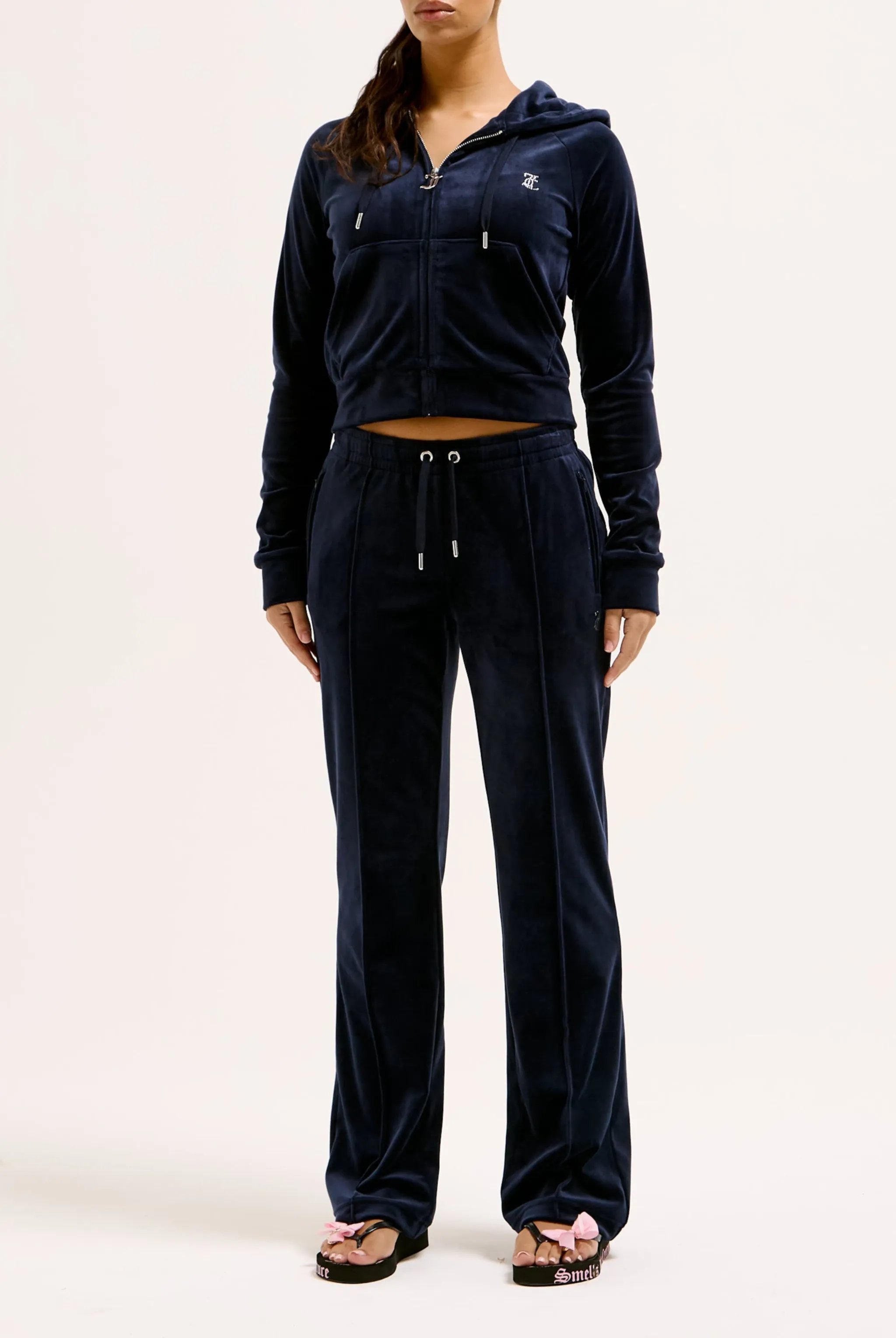 NIGHT SKY VELOUR DIAMANTÉ TRACKSUIT BOTTOM