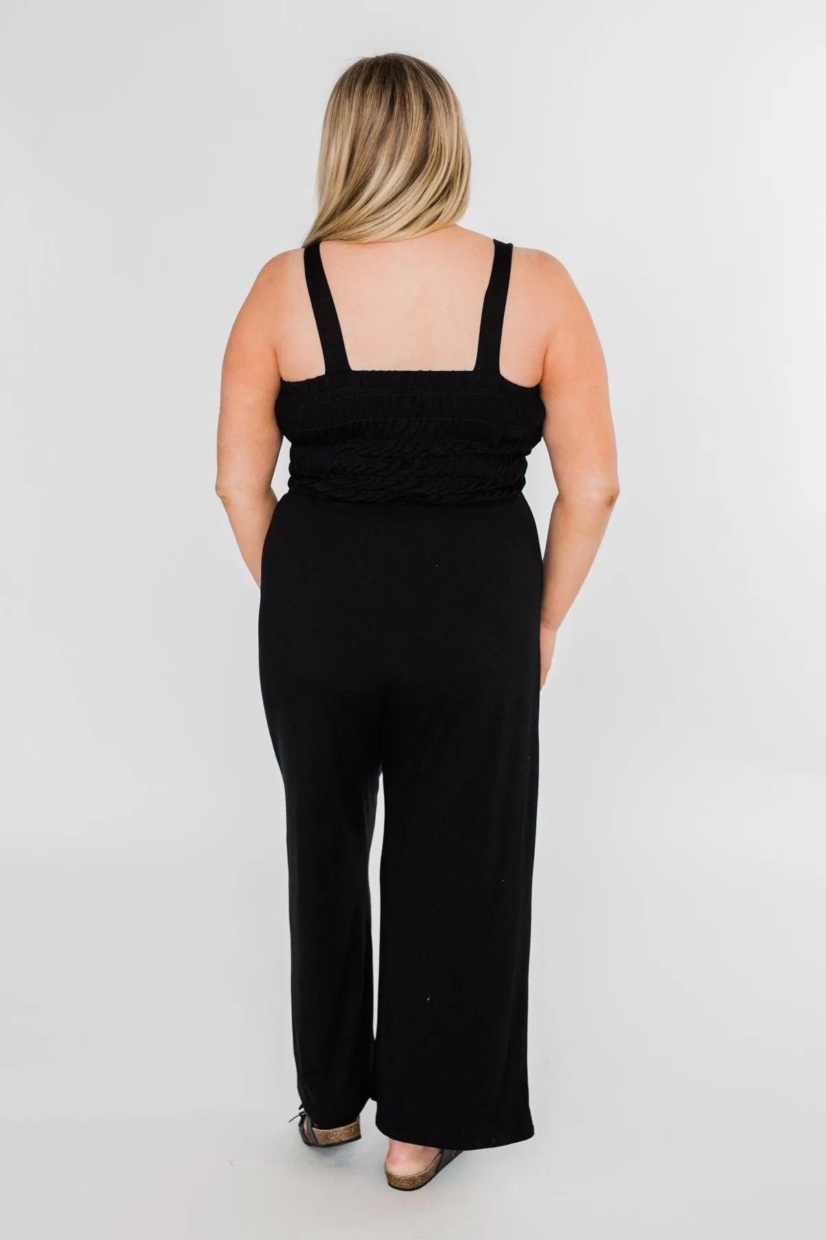 Nobody But Me Wide Leg Jumpsuit- Black