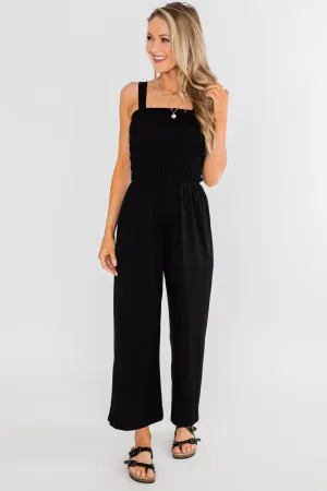 Nobody But Me Wide Leg Jumpsuit- Black