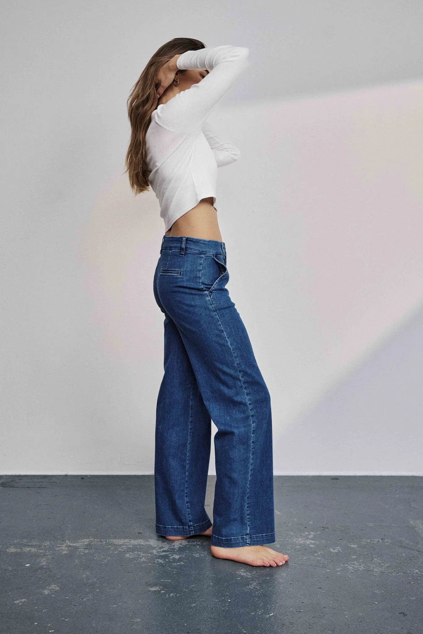 NUAMBER LONG - Medium Blue Denim