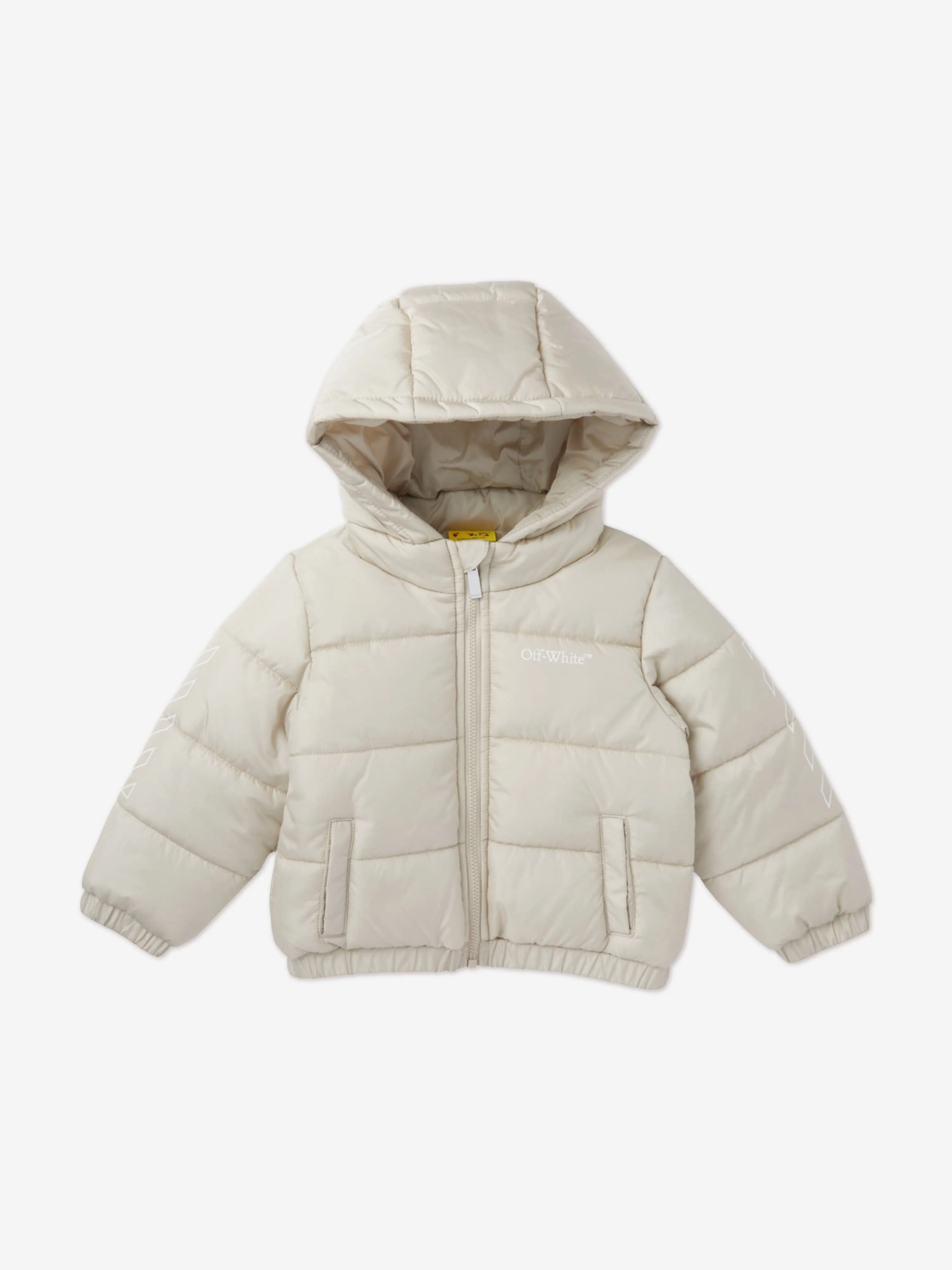 Off-White Baby Bookish Diagonal Puffer Jacket in White