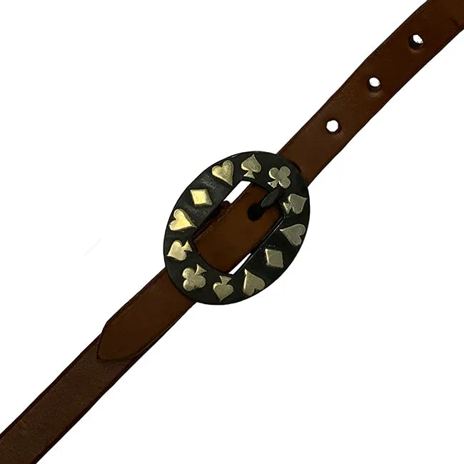 Oiled Harness Browband Headstall With Black Jack Buckle
