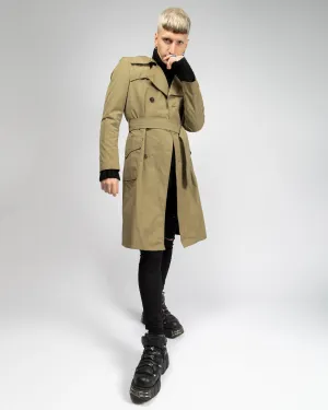 Olive belted '70s trench coat