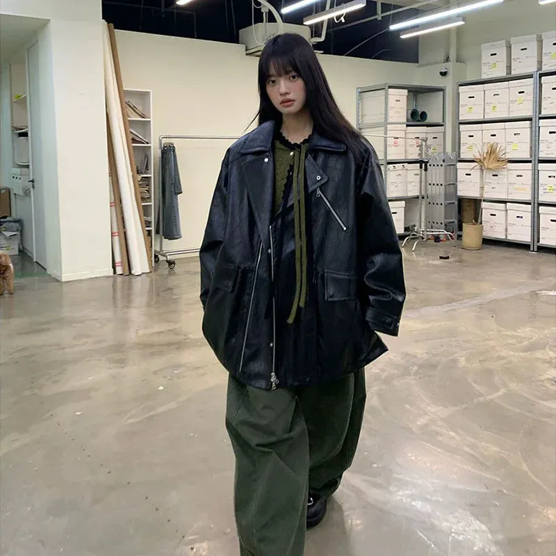 Oversized Faux Leather Jacket