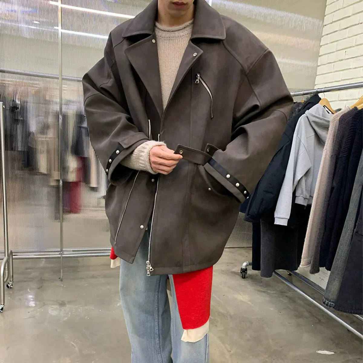 Oversized Faux Leather Jacket