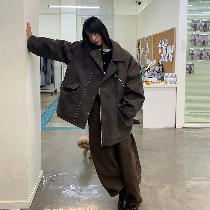 Oversized Faux Leather Jacket