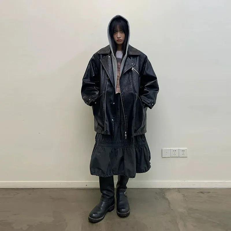 Oversized Faux Leather Jacket