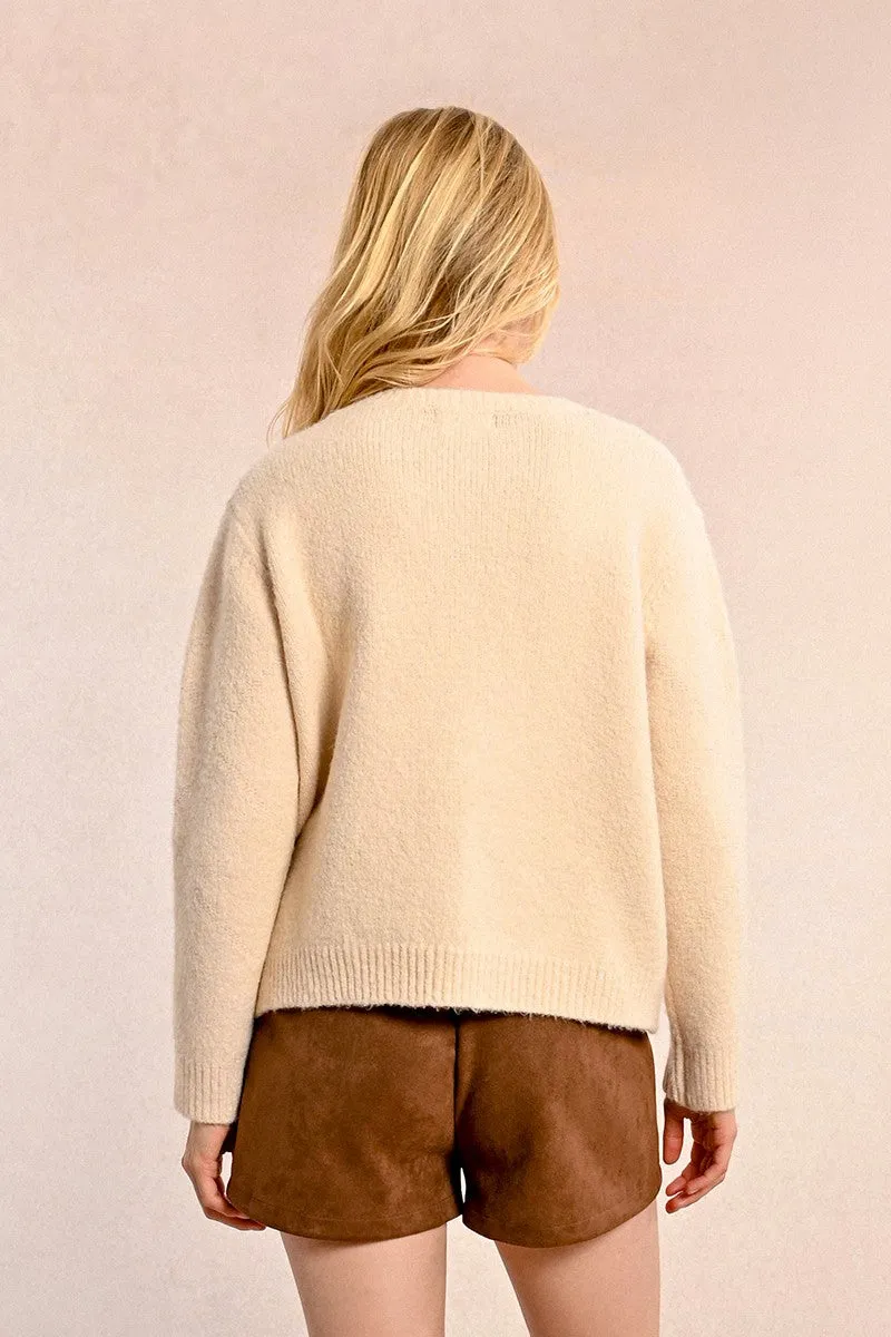 OVERSIZED SWEATER WITH RUFFLES AND LACE