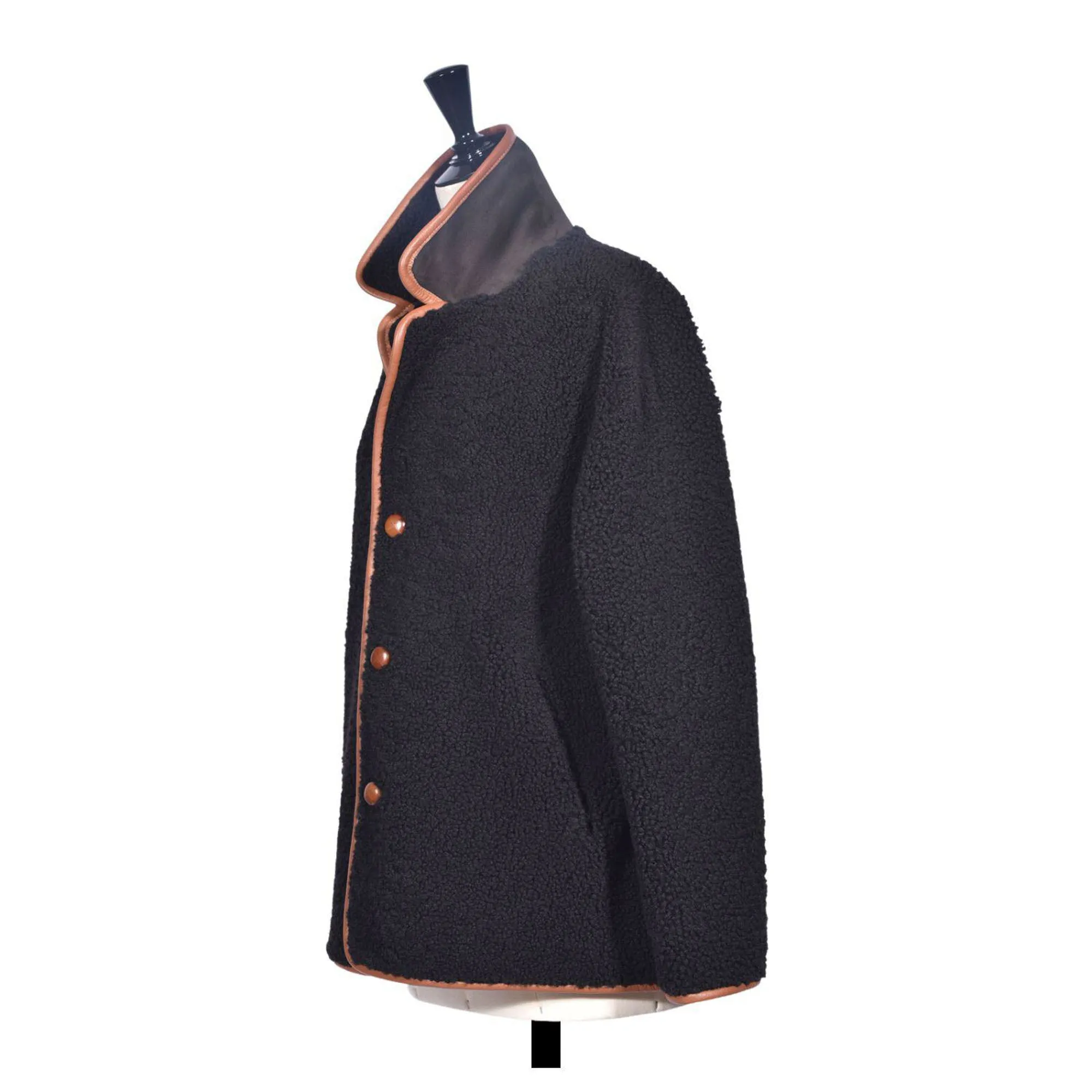 OWEN BARRY Porlock Reversible Sheepskin Jacket in Ebony/Brown