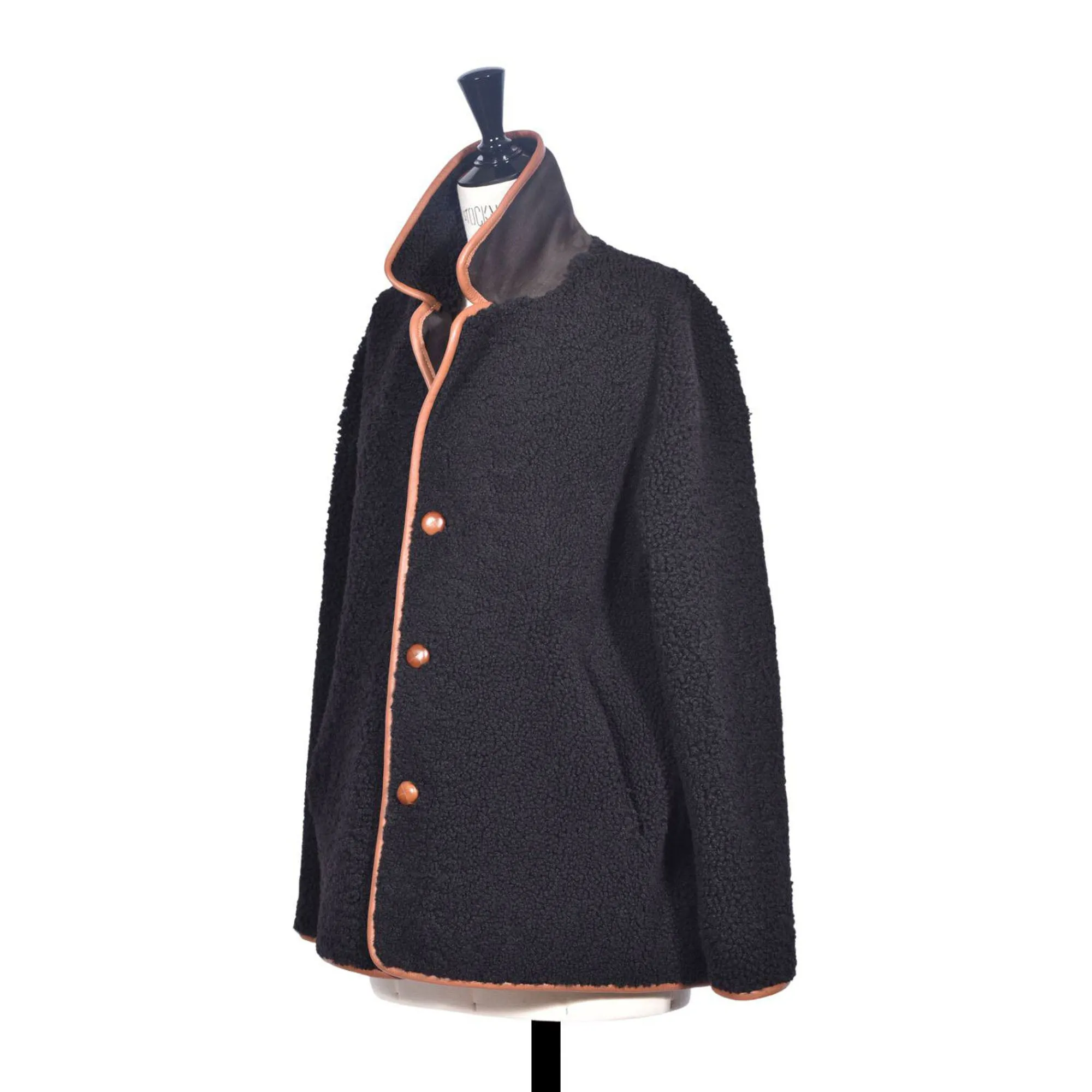 OWEN BARRY Porlock Reversible Sheepskin Jacket in Ebony/Brown