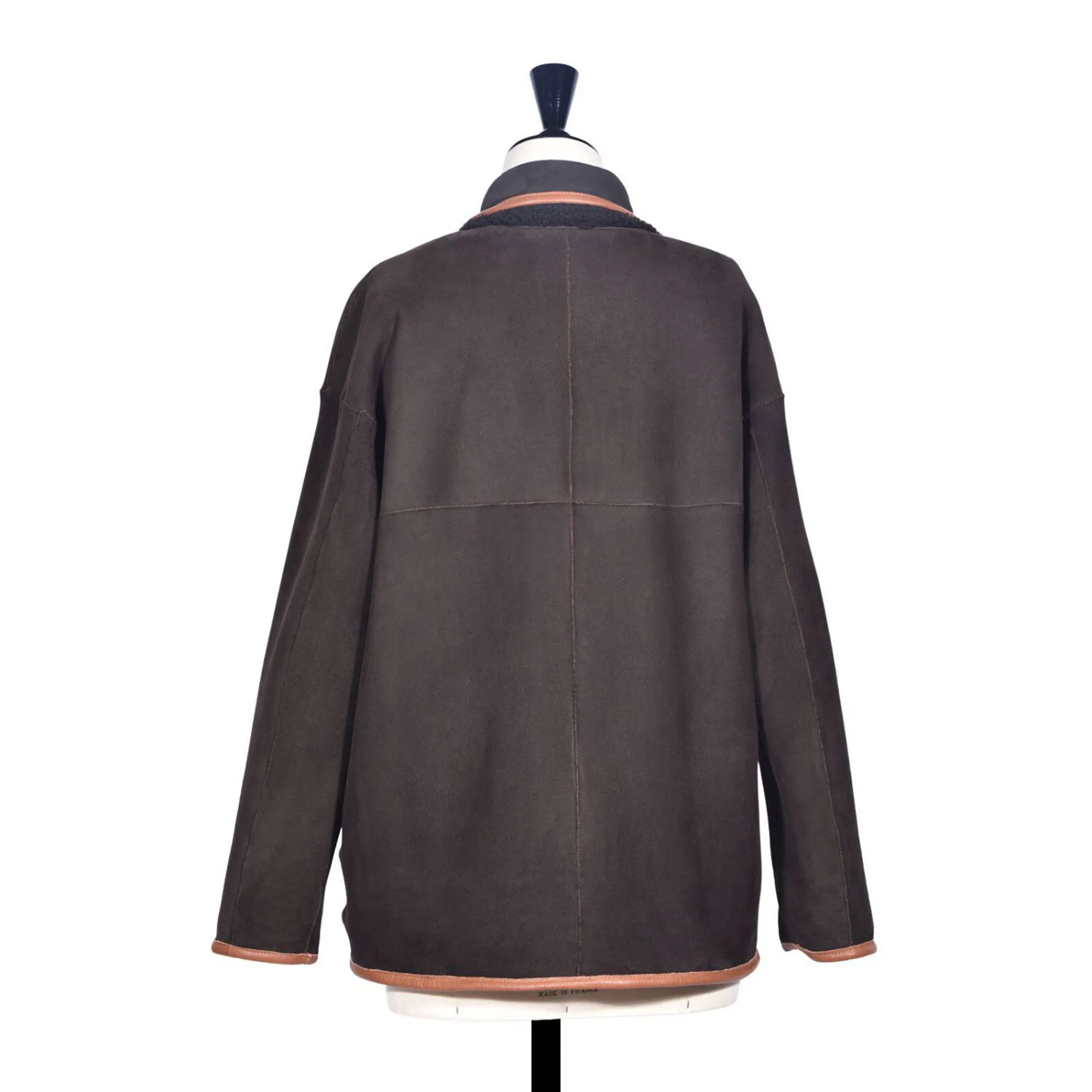 OWEN BARRY Porlock Reversible Sheepskin Jacket in Ebony/Brown
