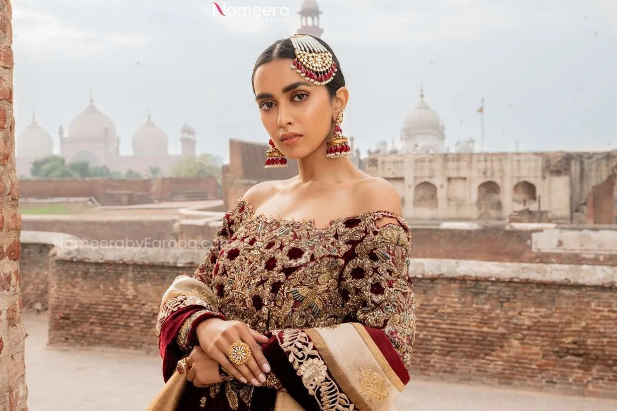 Pakistani Short Frock with Lehenga for Bridal #BB288