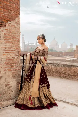 Pakistani Short Frock with Lehenga for Bridal #BB288
