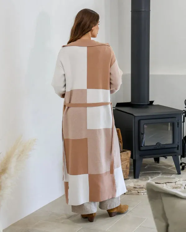PATCHWORK KNIT COATIGAN