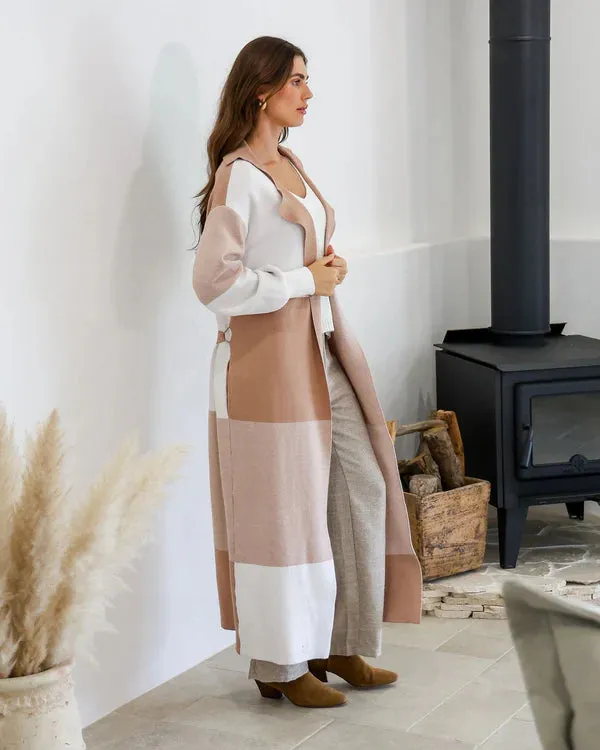 PATCHWORK KNIT COATIGAN