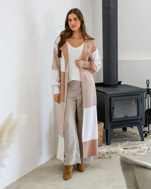 PATCHWORK KNIT COATIGAN