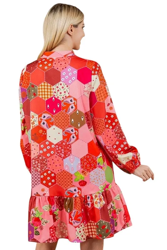 Patchwork Perfection Mixed Dress