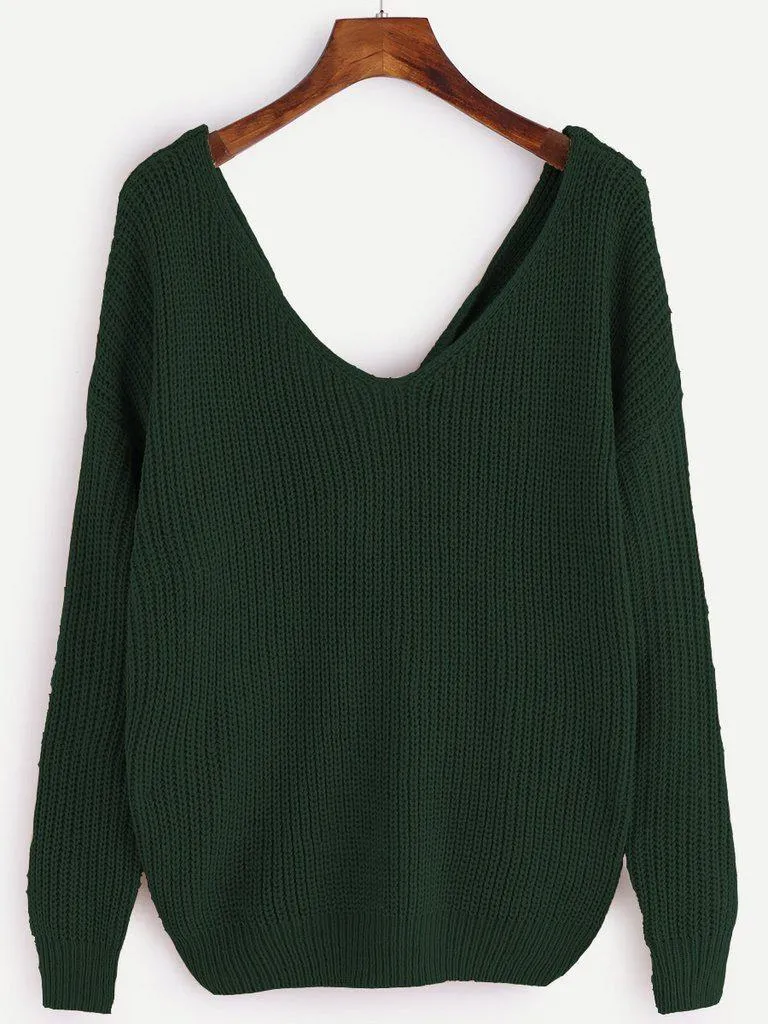 Pearl Beading Twist Infinity Sweater