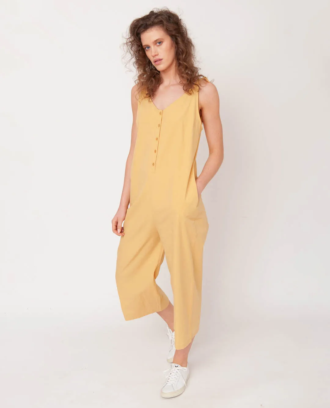 Penelope Organic Cotton Jumpsuit In Honey