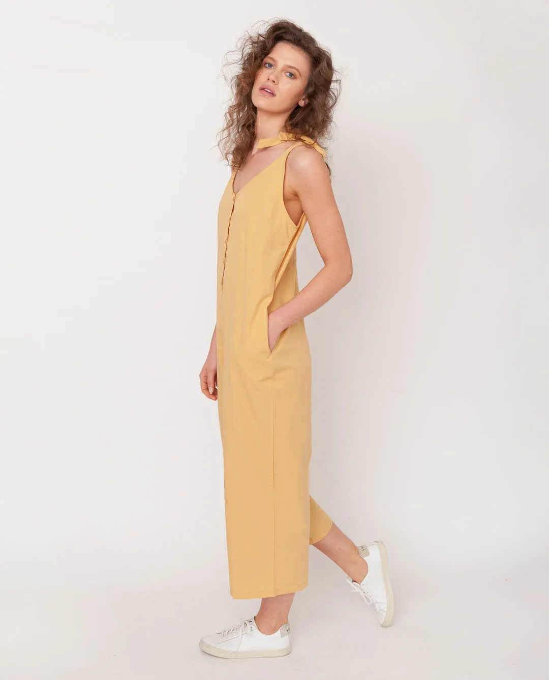 Penelope Organic Cotton Jumpsuit In Honey