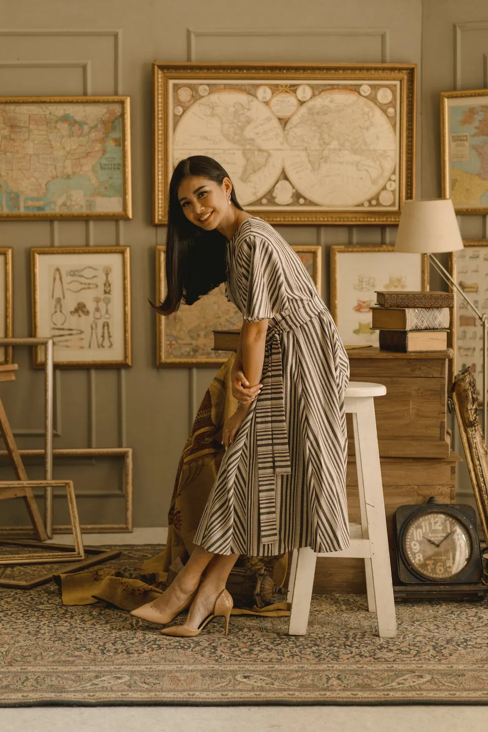 PLIEE DRESS IN BLACK FOREST