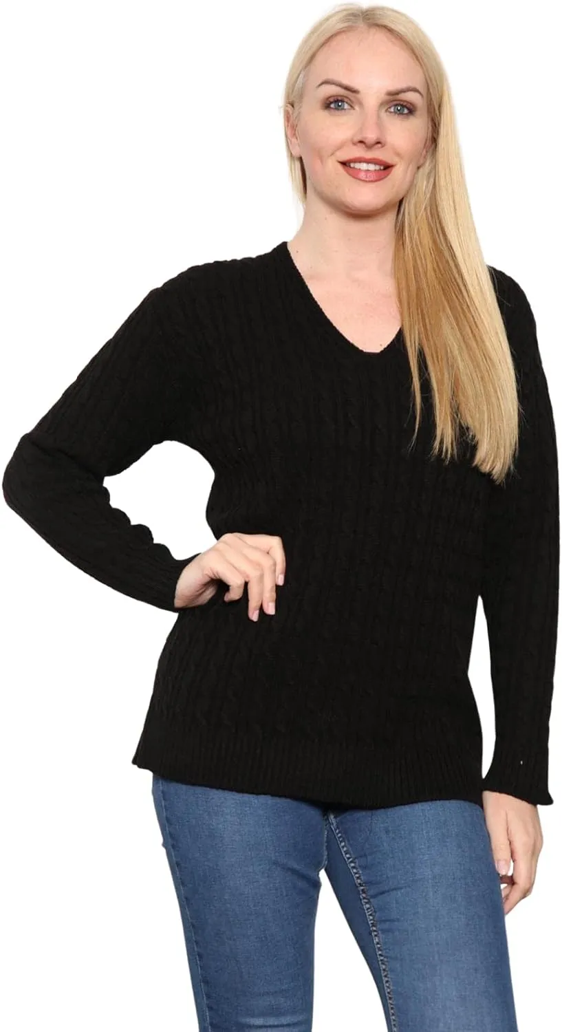 Plus Size Cable Knitted Sweater Top
