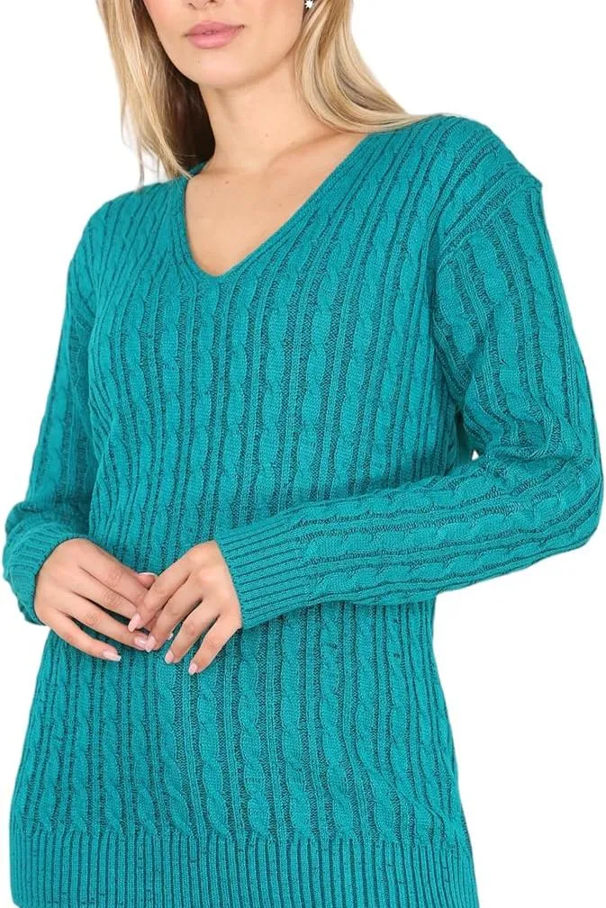 Plus Size Cable Knitted Sweater Top