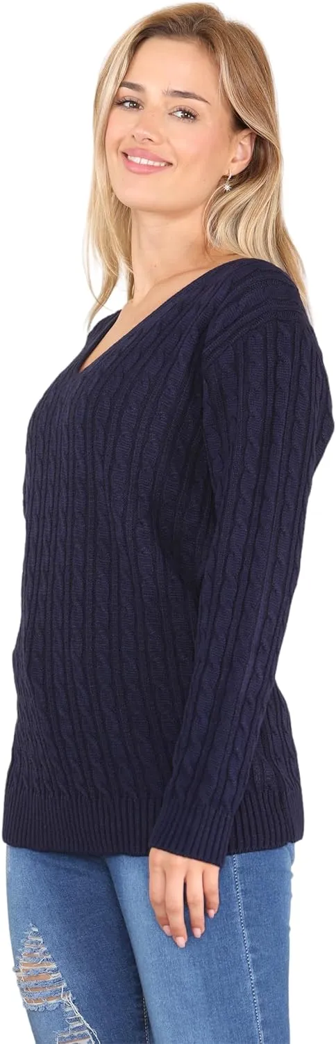 Plus Size Cable Knitted Sweater Top