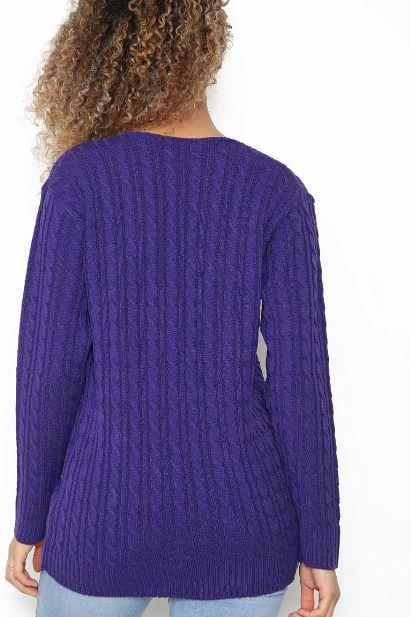Plus Size Cable Knitted Sweater Top