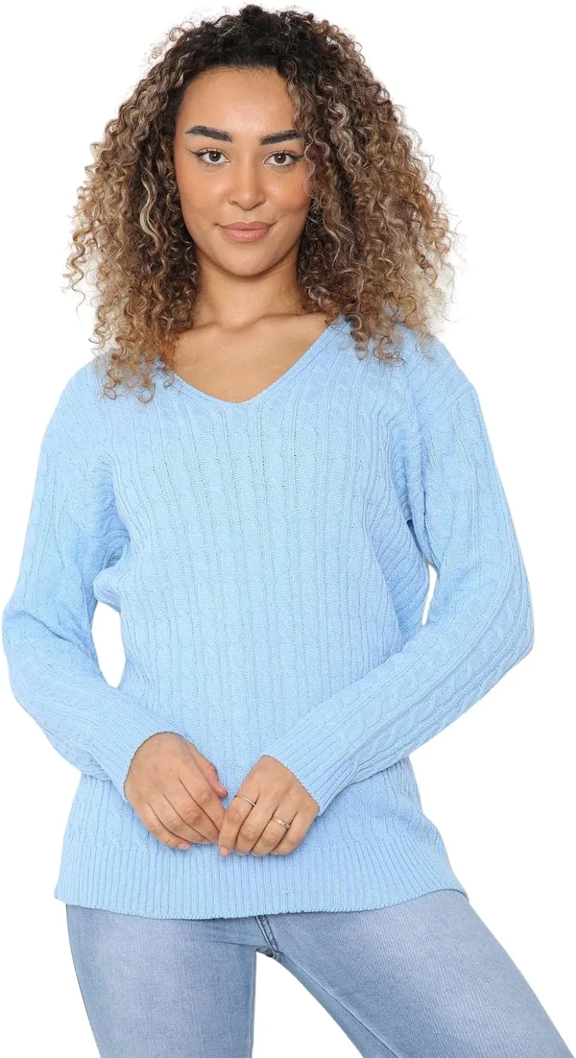 Plus Size Cable Knitted Sweater Top
