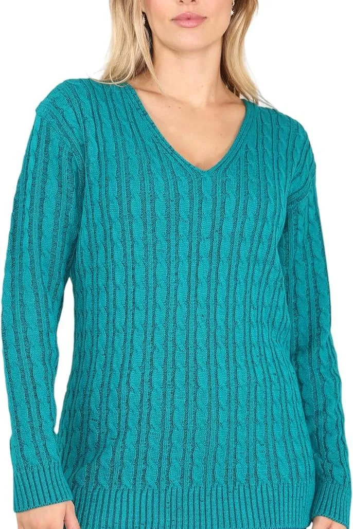 Plus Size Cable Knitted Sweater Top