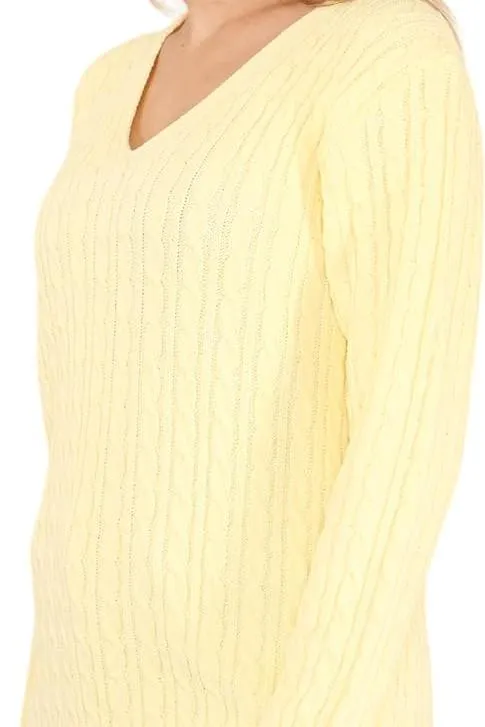 Plus Size Cable Knitted Sweater Top