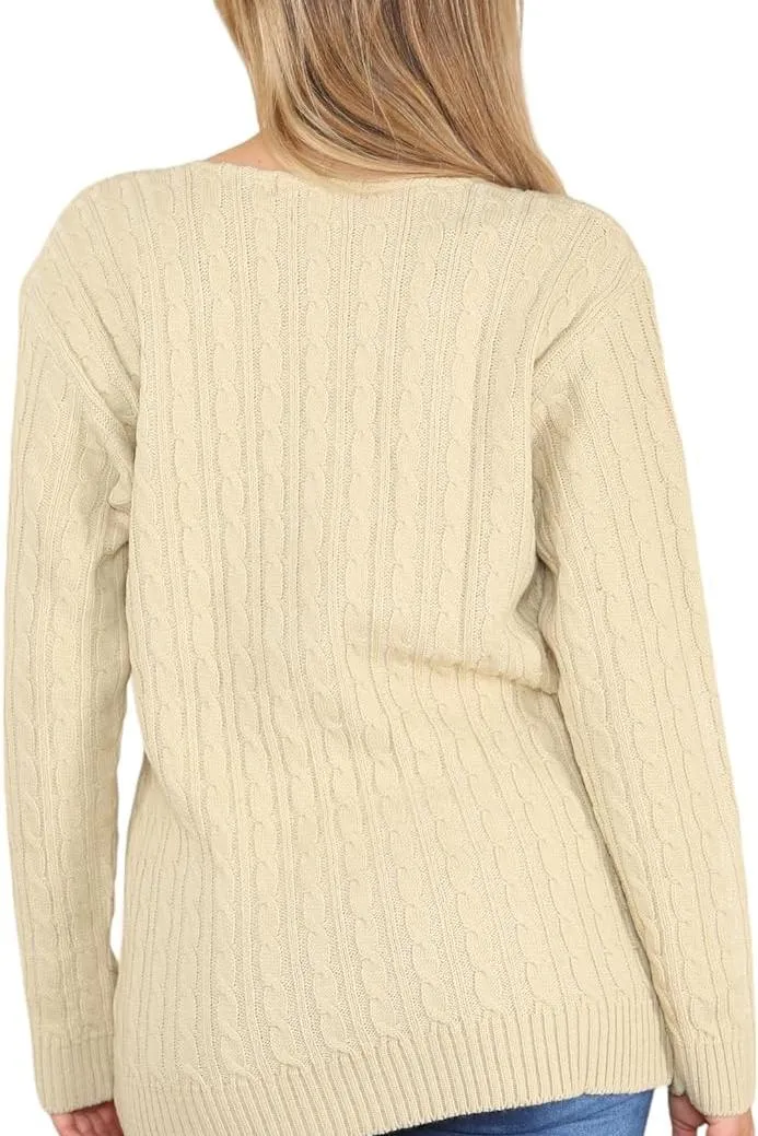 Plus Size Cable Knitted Sweater Top