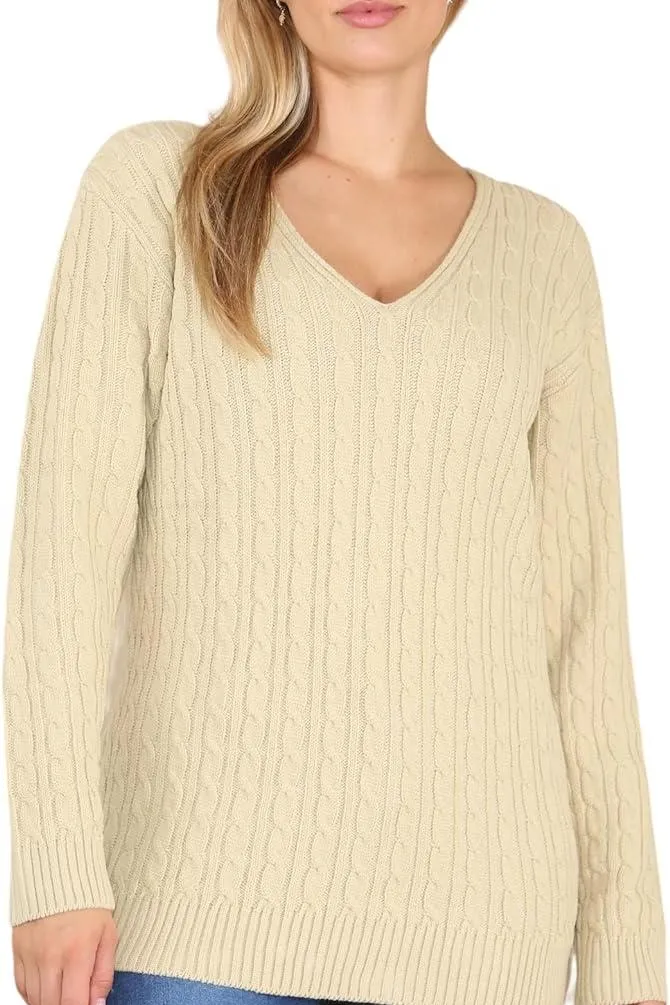 Plus Size Cable Knitted Sweater Top