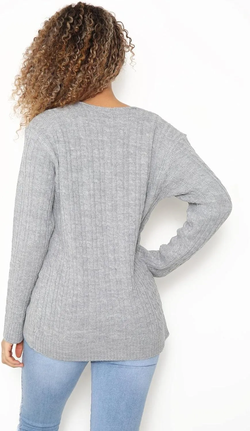 Plus Size Cable Knitted Sweater Top