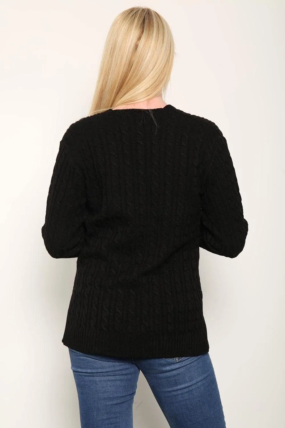 Plus Size Cable Knitted Sweater Top
