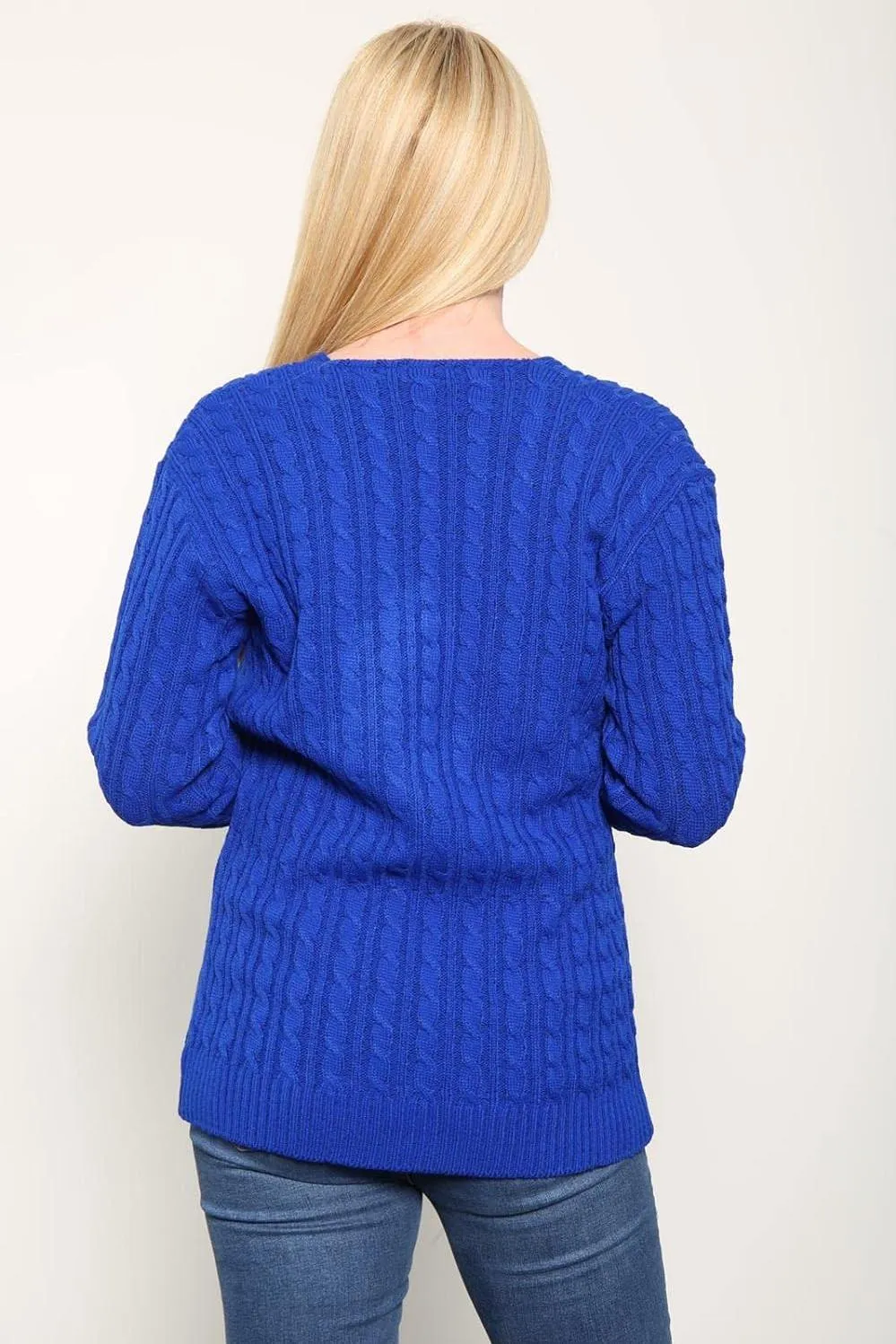 Plus Size Cable Knitted Sweater Top