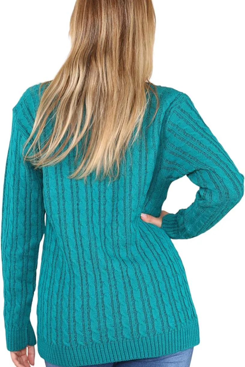 Plus Size Cable Knitted Sweater Top