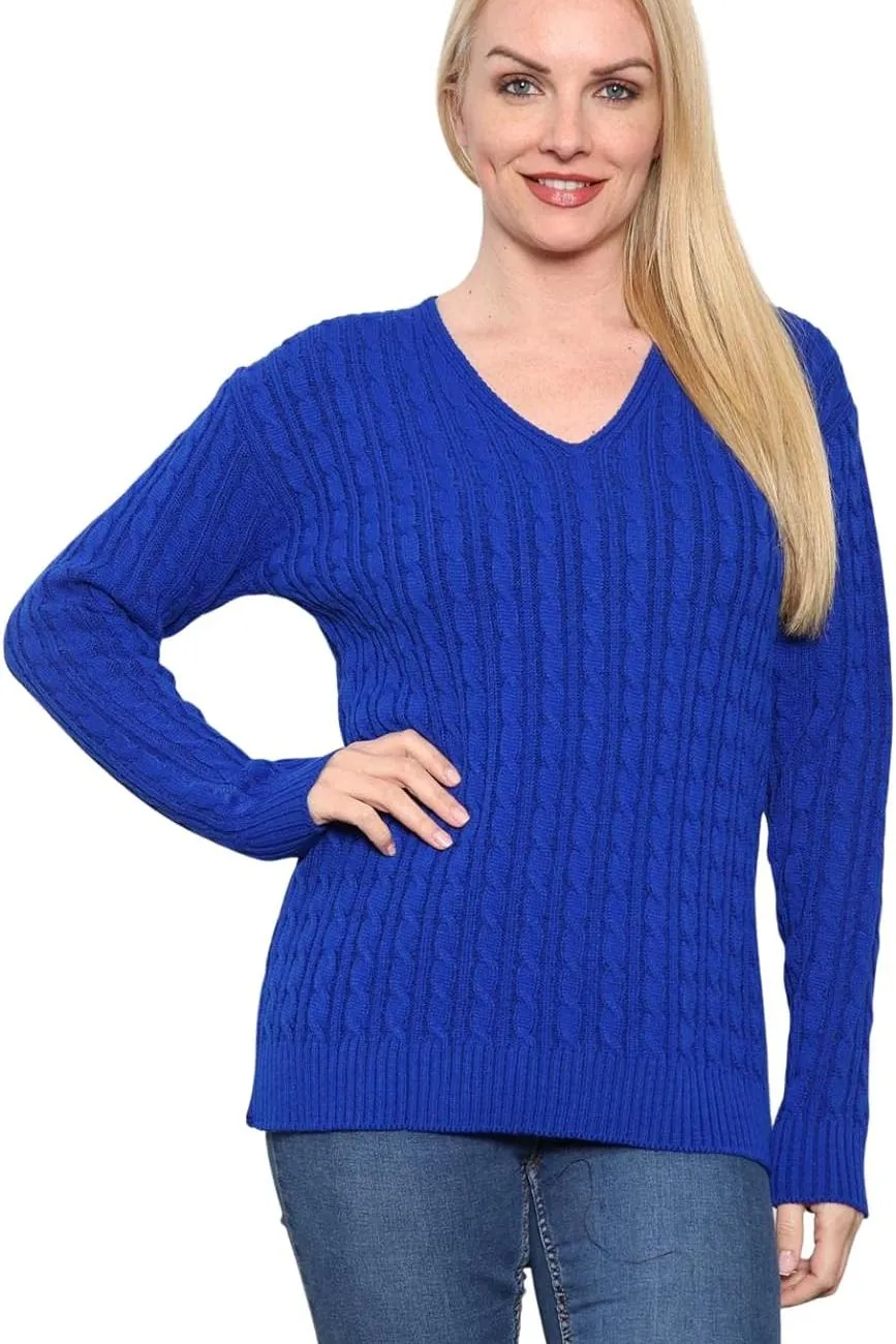 Plus Size Cable Knitted Sweater Top