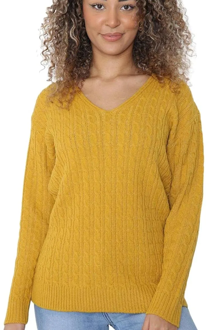Plus Size Cable Knitted Sweater Top