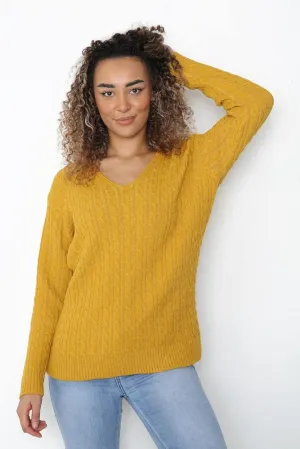 Plus Size Cable Knitted Sweater Top