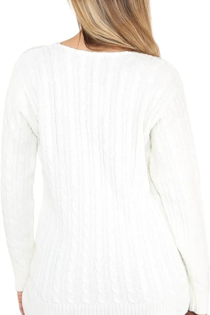 Plus Size Cable Knitted Sweater Top