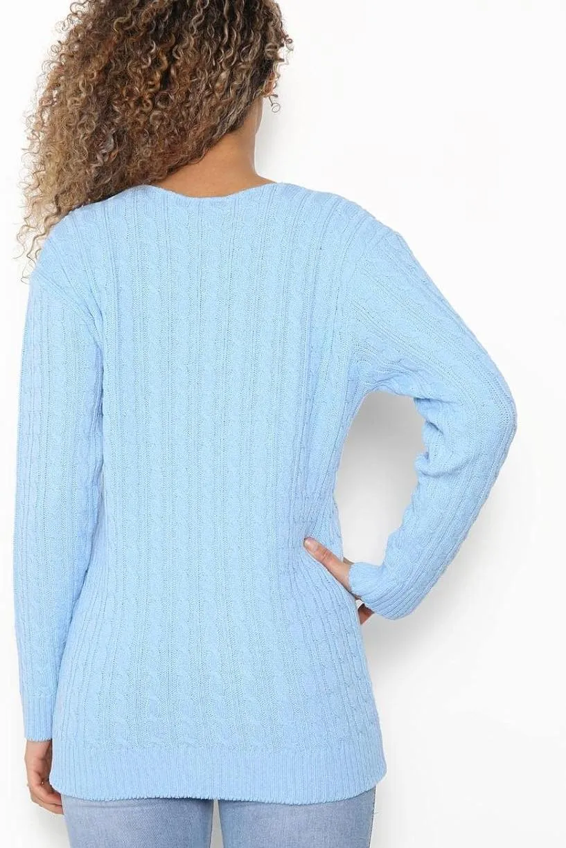 Plus Size Cable Knitted Sweater Top