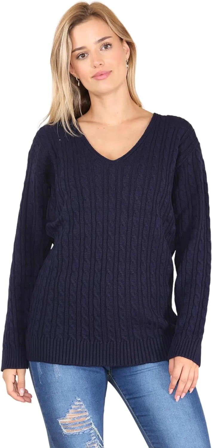 Plus Size Cable Knitted Sweater Top