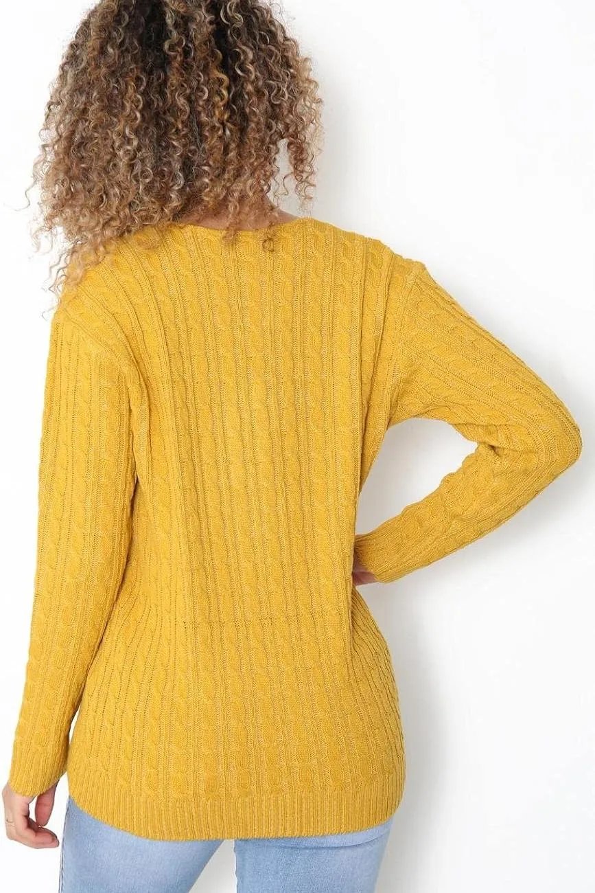 Plus Size Cable Knitted Sweater Top