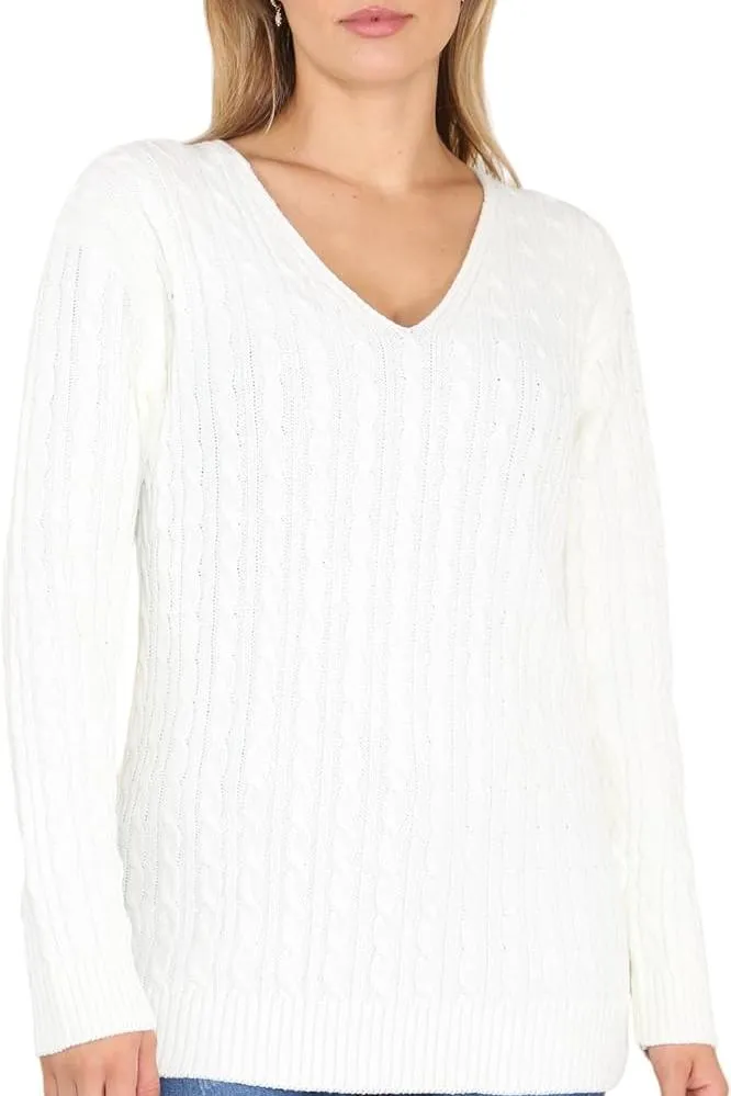 Plus Size Cable Knitted Sweater Top