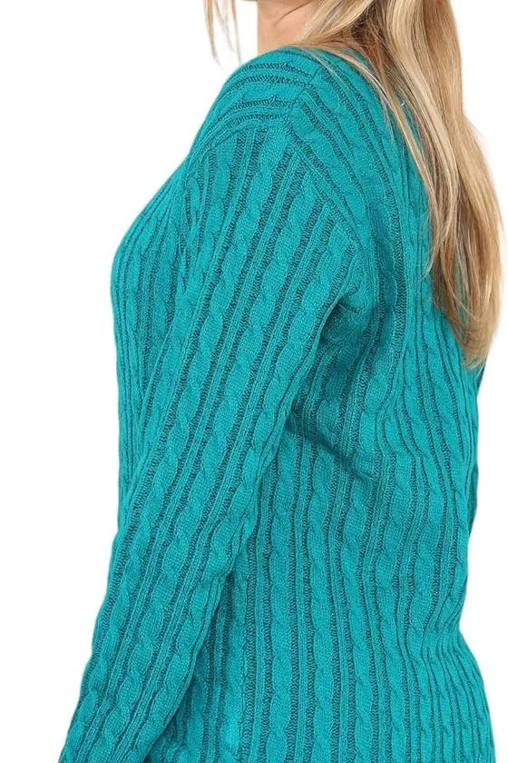Plus Size Cable Knitted Sweater Top