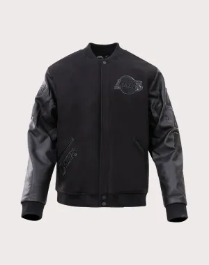 Pro Standard Los Angeles Lakers Triple Black Varsity Jacket
