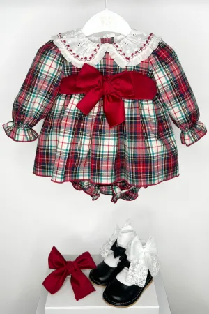 "Emilee" Red Tartan Dress & Bloomers