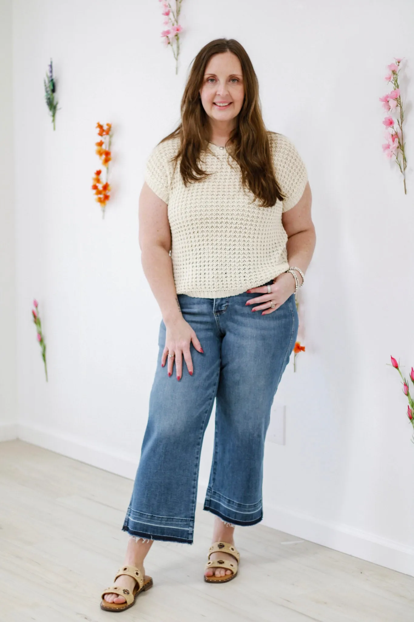 Right Fit Judy Blue Wide Leg Crop